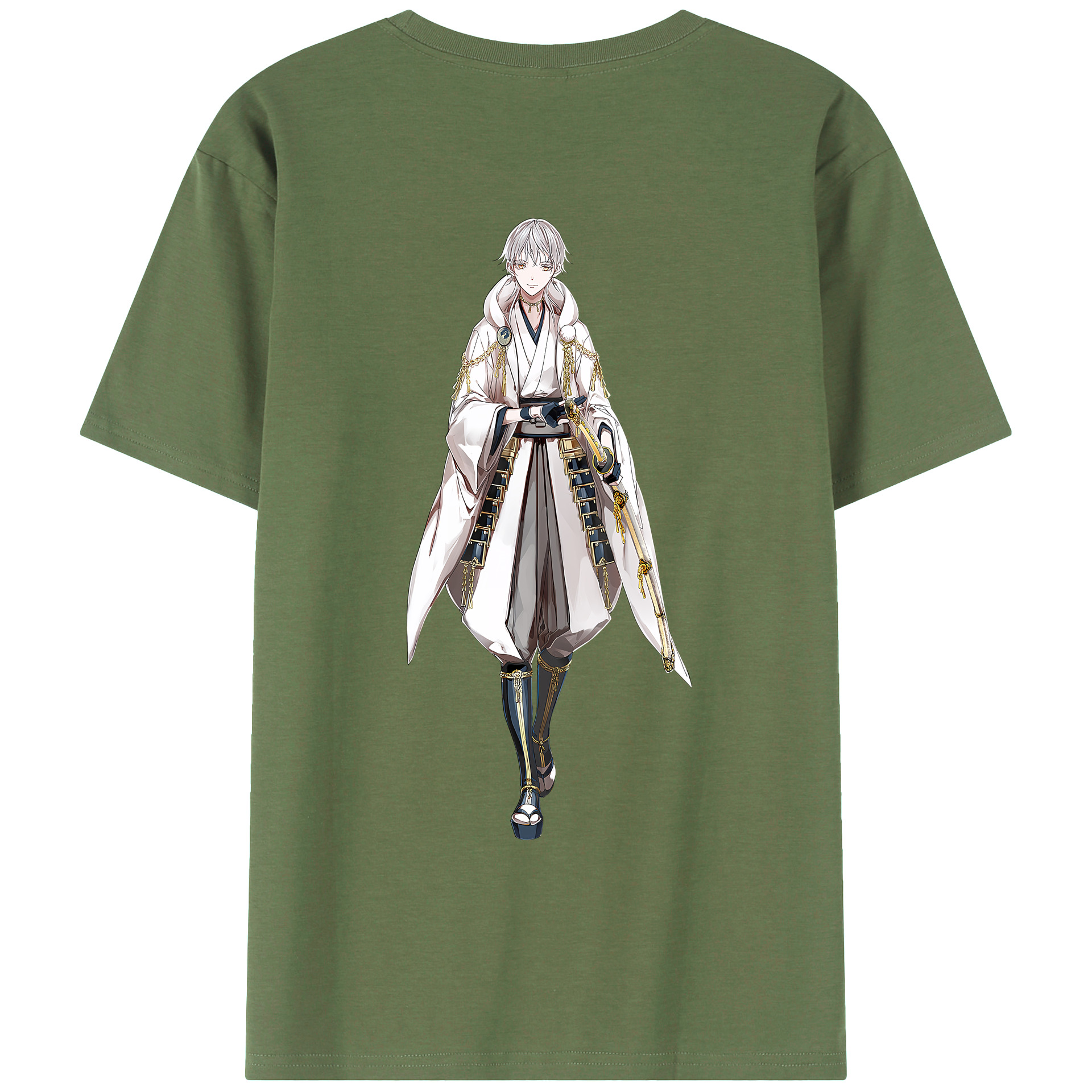 （画像用） 刀剣乱舞 Touken Ranbu 綿100％ メンズ半袖Tシャツ（バックプリント） 通気性